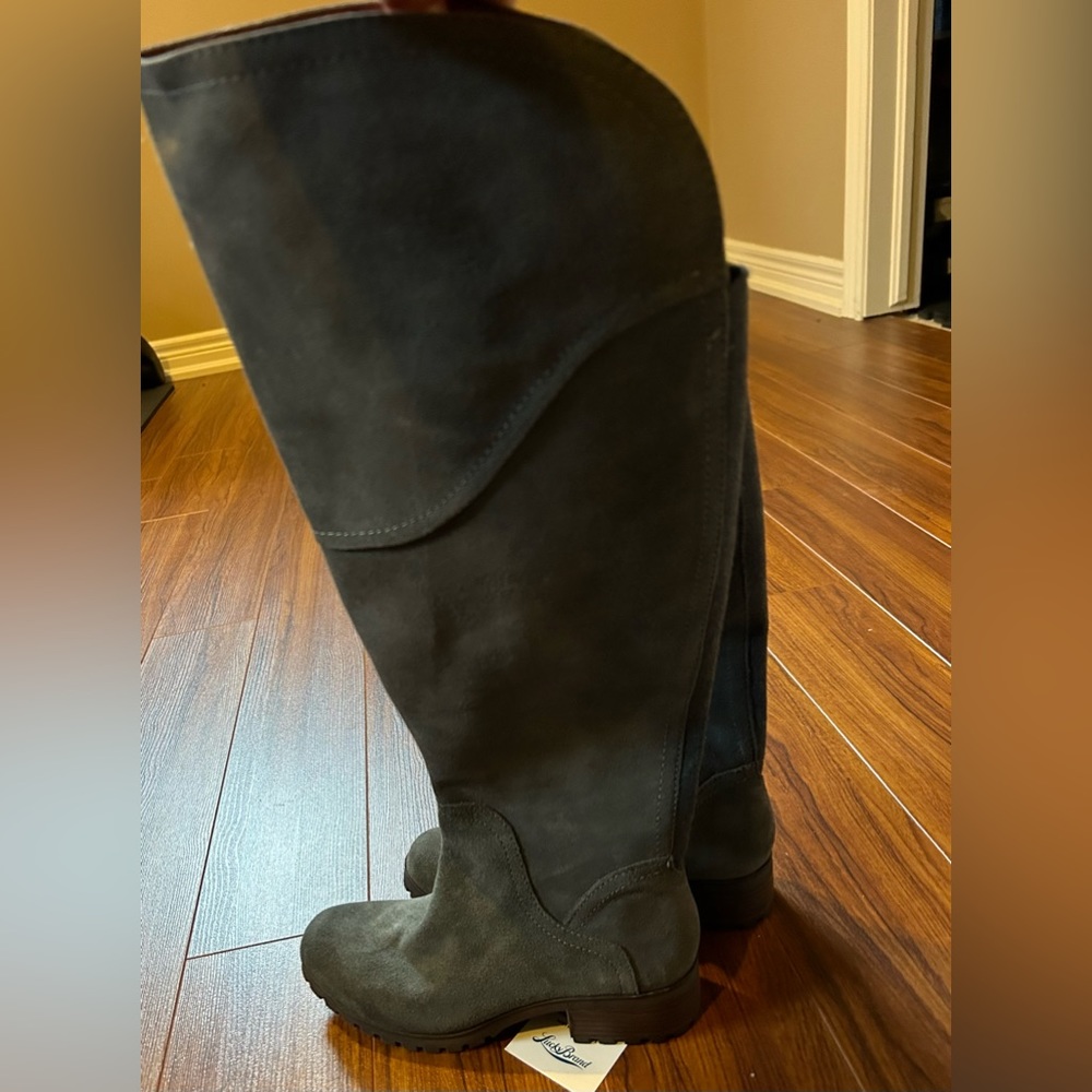 BNWB Lucky Brand Gray Suede Over The Knee Boots 6.5 wide calf